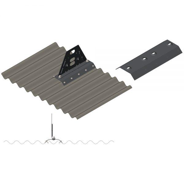 Snow guard bracket for corrugated metal roof 7.8 RAL7024